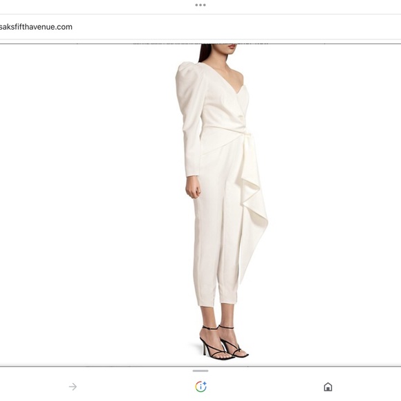 Lavish Alice ruffle trimmed one shoulder jumpsuit